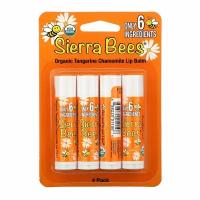 Sierra Bees, Органические бальзамы для губ, мандарин и ромашка, 4 шт, 4,25 г каждый