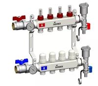 Коллекторный блок 8 вых. IVANCI 1", 8 x 3/4", из нержавеющей стали со вcтроенными расходомерами