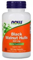 Now Black Walnut Hulls Черный орех 500 мг массой 605 мг, 100 шт