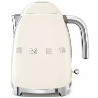 Чайники SMEG/ Стиль 50-х г., чайник электрический, 1.7 л, 2400 Вт, корпус из нержавеющей стали, кремовый