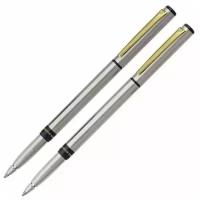 Набор Pierre Cardin Pen & Pen: ручка шариковая + роллер, латунь, цвет серебристый (PC0980BP/RP)