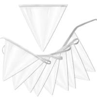 Флажная лента из белых флажков треугольников / белая флажная гирлянда / длина 10 м