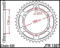 Звезда задняя (ведомая),(сталь) JT 1307.45