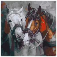 Картина по номерам Красивые лошади, 30x30 см. Molly