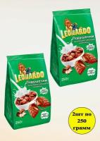 Готовый завтрак Leonardo Подушечки с шоколадно-ореховой начинкой 2 шт по 250 гр КДВ