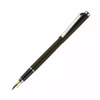 Ручка перьевая Luxor "Rega" синяя, 0,8 мм, корпус графит/хром, футляр, 1 шт