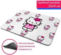 Большой игровой компьютерный коврик для мыши с рисунком hello kitty Хелло Китти кошка в розовом