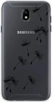 Силиконовый чехол на Samsung Galaxy J7 2017 / Самсунг Галакси Джей 7 2017 Летящие одуванчики, прозрачный