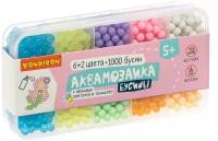 Набор для творчества BONDIBON. Аквамозаика бусины (6+2 цветов+ неоновые бусины, 1000 шт)