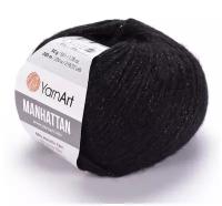 Пряжа YarnArt Manhattan Ярнарт Манхэттен (916 черный) 56% металлик, 7% шерсть 7% вискоза, 30% акрил 200м/50 гр
