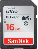 Карта памяти SanDisk SDHC Ultra Class 10 UHS-I U1 (80/10MB/s) 16GB