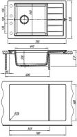 Кухонная мойка Florentina Липси 780P антрацит