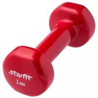 Гантель цельнолитая Starfit DB-101 1 кг красная