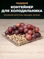 Контейнер пластиковый для хранения сыпучих продуктов, овощей, фруктов на кухне, в холодильнике