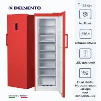 Вертикальный морозильный шкаф DELVENTO VF8301A+ Double Reliable 185 см, No Frost, двойной режим, LED дисплей, электронное управление, красный