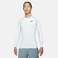 Футболка термобелье длинный рукав NIKE PRO Top Tight DD1990-100, р-р XL, Белый