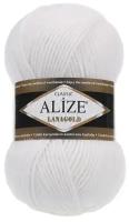 Пряжа Alize Lanagold, 49 % шерсть, 51 % акрил, 100 г, 240 м, 1 шт., 55 белый 240 м