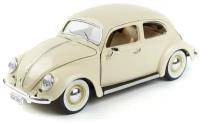 Bburago Машинка металлическая Volkswagen Kafer-Beetle 1955, 1:18, бежевая