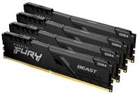 Оперативная память 64Gb Kingston Fury Beast Black DDR4 2666MHz (KF426C16BB1K4/64) (4x16Gb KIT)