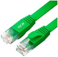 Патч-корд PROF плоский UTP cat.6 10 Гбит/с RJ45 LAN компьютерный кабель для интернета (GCR-LNC65) зеленый 0.15м