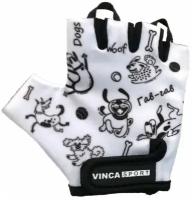 Перчатки велосипедные детские DOGS гелевые вставки VINCA SPORT VG977DOGS(5)_WT 5XS Белый