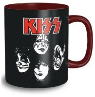 Кружка темно-красная музыка kiss кисс симмонс, стэнли, крисс, фрейли - 6754