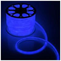 Гибкий неон Luazon Lighting 16 мм круглый, IP65, 50 м, SMD2835, 120 LED/м, 220 В, свечение синее, 1 шт