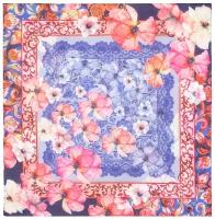 Платок из хлопка Павловопосадские платки 10260 14, розовый, 70 х 70 см