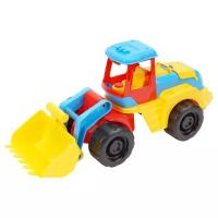 Трактор с ковшом бульдозер игрушка чёрно-жёлтый ТехноК на колёсах