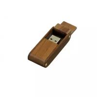 Раскладная деревянная прямоугольная флешка (64 Гб / GB USB 2.0 Красный/Red Wood3 Флэш накопитель apexto UW-0047 бамбук)