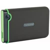 Внешний диск Transcend StoreJet 25M3G, 2.5", USB 3.1, 1TB, резиновый противоударный, Милитари зеленый