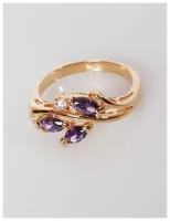 Кольцо помолвочное Lotus Jewelry, циркон, аметист, размер 17, фиолетовый