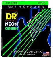 Neon Green Комплект струн для 7-струнной электрогитары, никелированные, с покр., 10-56, DR NGE7-10