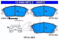 ATE 13046058722 13.0460-5872.2_=224 22 [45022SA6N50]! колодки дисковые п. Hyundai Accent all 00>