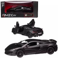 Машина металлическая RMZ City серия 1:32 McLaren 600LT, черный матовый цвет, двери открываются 554985M