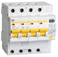 Выключатель автоматический дифференциального тока 4п C 63А 100мА тип AC 4.5кА АД-14, IEK MAD10-4-063-C-100 (1 шт.)