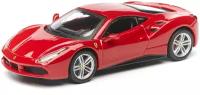 Bburago Коллекционная машинка Феррари 1:43 Ferrari 488 GTB, красная