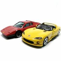 Модель Dodge Viper SRT 10 желтый Ferrari 512 масштаба 1:43, металл Bburago 4200df