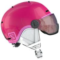 Шлем Salomon GROM VISOR GLOSSY PINK детский (2021) (M (53-56 см))