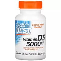 Doctor's Best Vitamin D3 капс., 5000 МЕ, 120 г, 360 шт