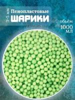 Наполнитель для подарков шарики пенопласт зелёный