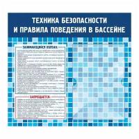 Стенд "Техника Безопасности И Правила Поведения В Бассейне" 500х460 мм с 1 карманом А4 производство "ПолиЦентр"