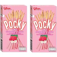 Pocky Strawberry / Шоколадные палочки Покки со вкусом Клубника 45 гр 2 шт