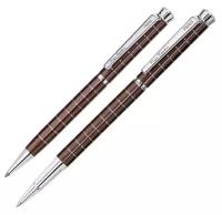 Набор Pierre Cardin Pen & Pen: ручка шариковая + роллер, латунь, цвет коричневый (PC0952BP/RP)