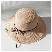 Шляпа Minaku, размер 56, бежевый, розовый