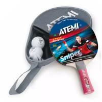 Набор для настольного тенниса Atemi "Sniper APS" (1 ракетка+чехол+2 мяча***)
