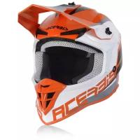 Мотошлем кроссовый взрослый Acerbis LINEAR Orange/White, L