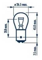 Лампа 24 В 21/5 Вт 2х-контактная металлический цоколь 10 шт. Narva 17925