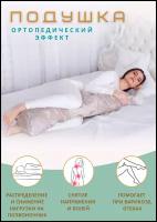 Подушка ортопедическая GENTLE SLEEP Валик для ног обнимашка 35х90 см