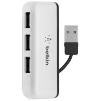 Разветвитель Belkin 4xUSB + встроенный кабель USB, белый